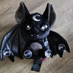 Killstar Black and Gray Plush Bat with Suction Cups